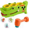 Fisher-Price - Coccodrillo Baby Giocoliere, Giocattolo evolutivo con martelletto e 3 Palline per Lo Sviluppo della motricità e Le Prime Fasi del Gattonamento, 9+ Mesi, JLB94