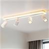 LVWIT Faretti Soffitto Orientabili, Faretto da Soffitto Bianchi GU10, Lampadario Faretti 4 Bianco, Faretto LED Soffitto a Base Lunga Moderna, Plafoniera Camera da Letto (Senza Lampadina)