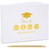 Plauthus Libro degli ospiti per laurea, classe 2025, libro degli ospiti per laurea, con penna, copertina rigida, album di memoria, decorazioni per laurea, forniture per feste di laurea per scuole superiori e