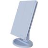 Infitrans Specchio con Luce,Specchi da Tavolo con Touch Screen Tri-Fold, ingrandimento 1x / 2X / 3X e Caricatore USB o Wireless, Luce LED Regolabile a 180 ° per Il banco da Viaggio (Blu)