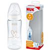 NUK First Choice+ biberon | 0-6 mesi | Controllo della temperatura | Ciuccio in silicone | Valvola anticolica | Senza BPA | 300 ml