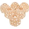 ADOCARN 6 Sfere Leggere e Portatili Decorative in Bambù Beige Rotonde da 6x6 Cm per Decorazioni per Feste e Arredamento Casa