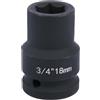 Sunkoo Chiave a bussola esagonale, 18 mm, avvitatore a percussione da 3/4, in acciaio al cromo molibdeno, per cambio ruota e officina