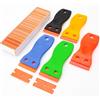 Flearitzo Raschietto Plastica 5 Pezzi con 100 Lame in Plastica Raschietto Vetroceramica Rimozione della Colla in Vinile Adesivi Residui per Piano Cottura in Ceramica Vetro Acciaio