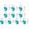 PATIKIL 10Pcs Mini Lucchetto A Forma Di Cuore, Piccoli Lucchetti Metallici Con 2 Chiavi Per Diario Valigia Scatola Dei Gioielli Zaino Bagaglio, Azzurro