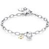 SAGAPO BRACCIALE Lucky Light GOCCIA BIANCA STELLA ORO