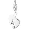 SAGAPO CHARM Happy ACCIAIO PIEDINI CON CRISTALLI BIANCHI