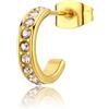 SAGAPO ORECCHINO Snap PVD ORO CERCHIO CRISTALLI