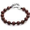 SAGAPO BRACCIALE Riot ACCIAIO SFERE DIASPRO ROSSO