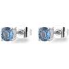 SAGAPO ORECCHINI Chunky ACCIAIO CRISTALLO AZZURRO 5mm