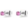 SAGAPO ORECCHINI Chunky ACCIAIO CRISTALLO FUCSIA 3mm