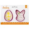 DECORA SET DUE TAGLIAPASTA BISCOTTI UOVO e CONIGLIETTO 8cm