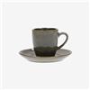 ROSE E TULIPANI TAZZA CAFFE' con PIATTO Concerto Grigio Tortora