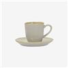 ROSE E TULIPANI TAZZA CAFFE' con PIATTO Concerto Grigio Perla