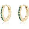 SAGAPO ORECCHINI DAZZLY PVD ORO CRISTALLO VERDE
