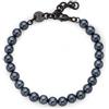 SAGAPO BRACCIALE ATLAS ACCIAIO PERLE NERO