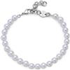 SAGAPO BRACCIALE ATLAS ACCIAIO PERLE BIANCO
