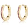 SAGAPO ORECCHINI DAZZLY PVD ORO CRISTALLO ROSA