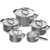 ZWILLING BATTERIA PENTOLE True Grigia 5Pezzi Inox