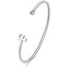 SAGAPO BRACCIALE RIGIDO Click ACCIAIO LETTERA F