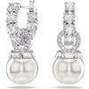 SWAROVSKI ORECCHINO MATRIX PEARL PENDENTE WHITE/RHS