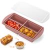 AiQInu Stampo per Brodi e Alimenti in Purea, Vassoio in Silicone per Congelatore con 4 Scomparti e Coperchio Ermetico, Senza BPA, Ideale per Congelare Brodi, Zuppe, Puree, Salse e Altro