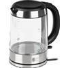 Russell Hobbs Bollitore Elettrico - Design in Vetro, 1,7 L, 2200 W - Acciaio Inox; Illuminazione Led Blu, Opzione 1 Tazza, Filtro Anticalcare Rimovibile, Indicatore Livello Acqua, Basic Glass 21600-57