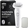 Braun Silk·épil 9, epilatore con testina mobile per una facile rimozione dei capelli, epilazione bagnata e asciutta, pelle liscia a lungo, 9-000, argento