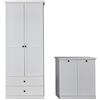 trendteam smart living - Set di 2 appendiabiti, 177 x 196 x 41 cm, colore: bianco