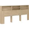 vidaXL Testiera con ripiani in rovere Sonoma 220x19x103,5 cm