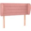 vidaXL Testiera con orecchie rosa 93x23x78/88 cm in velluto