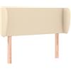 vidaXL Testiera con orecchie Crema 83x23x78/88 cm Tessuto