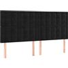 vidaXL Testiere 4 pezzi nero 100x5x78/88 cm velluto
