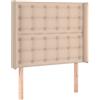 vidaXL Testiera con orecchie Marrone cappuccino 103x16x118/128 cm Pelle finta