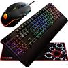 OEM Set di tastiera meccanica da gaming - Accessori per il gaming - Gaming confortevole - Tasti meccanici - Tappetino da gaming 32 x 12 pollici - Nero