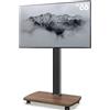 OEM Supporto in legno per TV con rotelle, per televisori da 32-65 pollici, regolazione in altezza, rotazione, max. 40 kg, VESA 400x400 mm, nero