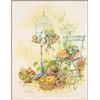 Lanarte Kit da ricamo a punto croce Lanarte "Casa e giardino, Liberi dalla gabbia", schema numerato, 37x43 cm