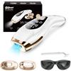 Slikwave Epilatore Luce Pulsata 9 Livelli Con 6 Accessori, Epilatore Laser Peli Donna/Uomo Con Modalità Manuale E Automatica, Sensore Di Contatto, Funzione Ice Cool per,Argento