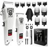 Gentlemen's BARBER SHOP LARGNER Haircuts Tagliacapelli da uomo, 2 in 1, professionale, senza fili, con motore da 6500 giri/min, regolabarba ricaricabile, display LCD