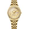 JewelryWe Orologio Diamante da Uomo Donna: Orologio al Quarzo da Polso con Calendario Settimana Lancette Luminose e Quadrante con Scala Luminosa Idee Regalo