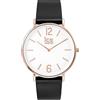 Ice-Watch CITY Tanner Black Rose Gold Orologio Nero Unisex con Cinturino in Pelle, 001515 (Medium)