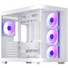 darkFlash Case PC Mid-tower ATX Gaming, Scheda Madre BTF con Plug-in Posteriore, con 4 Ventole ARGB, Case PC Vetro Curvo Vista Completa Dual-Chamber, Tipo C, Supporta due 360 mm AIO, Bianco (DPW90)
