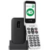 Doro Leva E22, Cellulare per Anziani 4G a Conchiglia, Schermo Grande 2.8, Tasti Grandi, Audio Chiaro, Fotocamera, Tasto SOS, Nero/Bianco