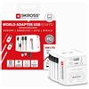 SKROSS -MUV USB AC65PD con cavo USB-C (160 cm) - Adattatore da viaggio universale a 2 poli + 1 USB C e 1 USB 65 W - Tensione e potenza: 100 V - 250 W/250 V - 625 W per laptop, tablet e smartphone