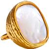 Zayka Jewelry Anello donnaparticolare fascia placcato oro 18K carati su acciaio inossidabile