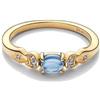 PANDORA Disney Aladdin Jasmine 14k Gold-Plated Ring with Icy Blue Crystal And Moonlight Blue Crystal