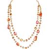 BOCAR Collana a 2 Strati con Perline Lunghe in Acrilico e Cristallo, Stile Boemo Moda per Donna (NK-10640-Burnt Orange)