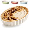 Praknu Stampo Crostata ø28 cm - Tortiera Resistente ai Tagli - Rivestimento Antiaderente - Teglia Crostata Facile da Pulire - Stampi per Dolci e Torte - Stampo Furbo in Ceramica (Bianco)
