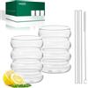 twoant Bicchieri a Costine | 350 ml | Set da 2 Pezzi | Bicchieri Cocktail Bicchieri Vetro Gin Tonic Long Drink Tumbler Highball per Mojito, Succo di Frutta, Acqua Trasparenti