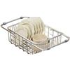 Crabop Scolapiatti espandibile per lavello da cucina, in acciaio inossidabile, regolabile da 31 a 40,5 cm, con base antiscivolo, per verdure e frutta (piccolo)